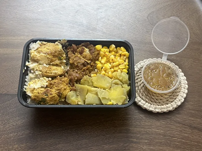 Chicken alfaham mixed grain rice sweet potato salad